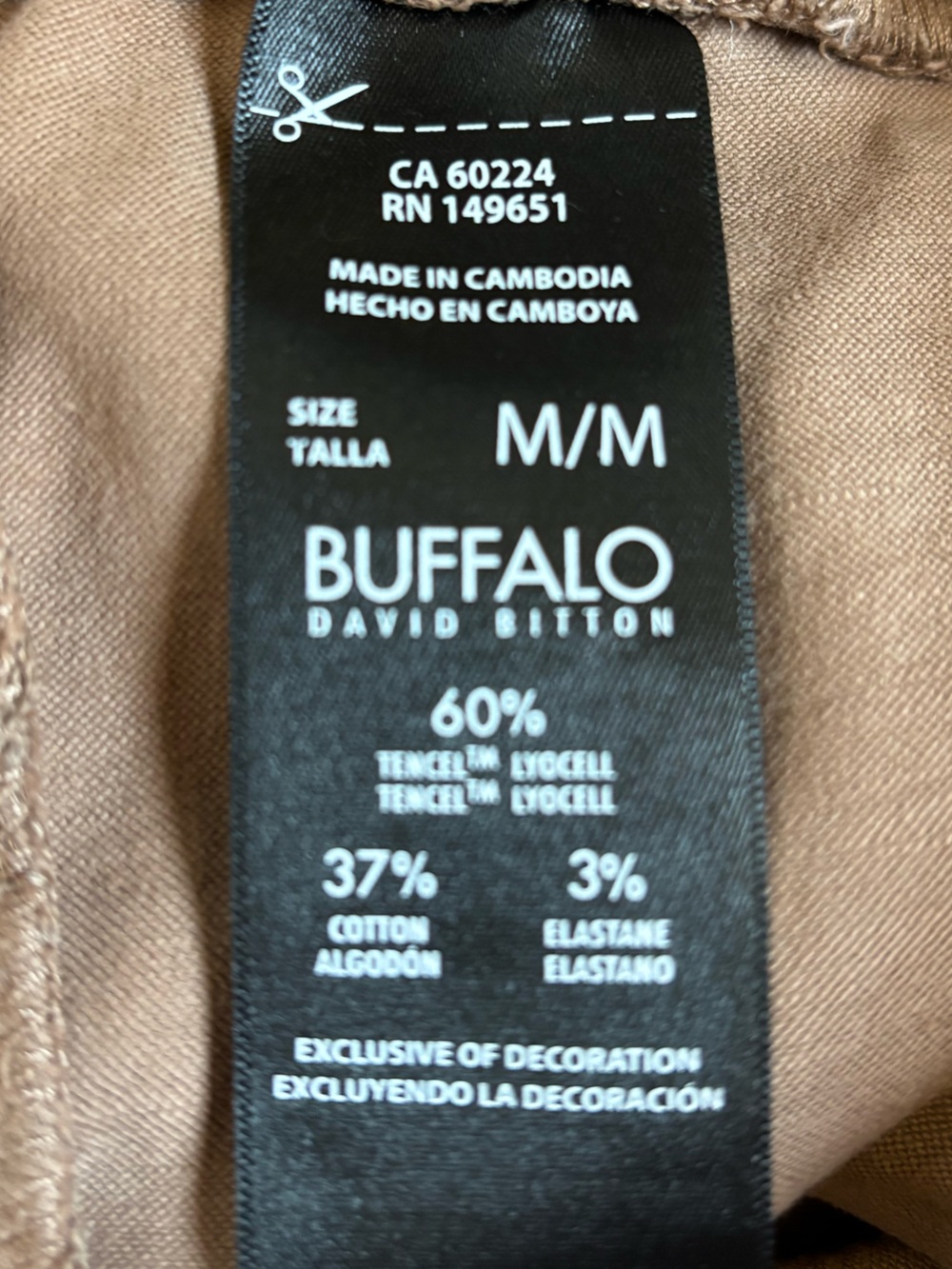 Buffalo David Bitton Tencel Cotton Elastic and Drawstring Waist Pants M - Picture 3 of 5